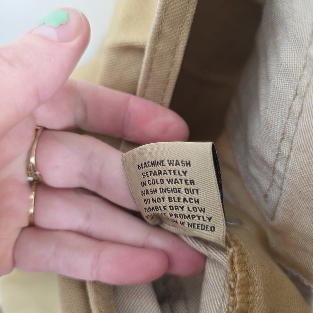 Hybrid & Co. Tan Denim Utility Carpenter Grunge Side Stripes Overalls Size L - Picture 5 of 9